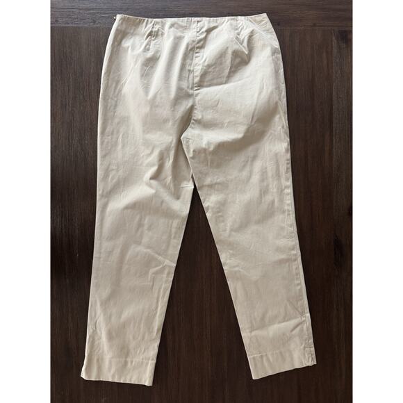 Lafayette 148 Stretch Crop Pants Beige Capri 8 - Picture 3 of 10